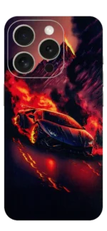 Car With Fire Mobile Skin