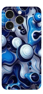 White And Blue Abstract Mobile Skin