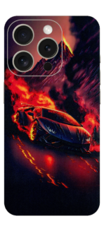 Car With Fire Skin For IPhone 15 Pro Max