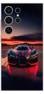 Red And Black Car Skin For Samsung S24 Ultra