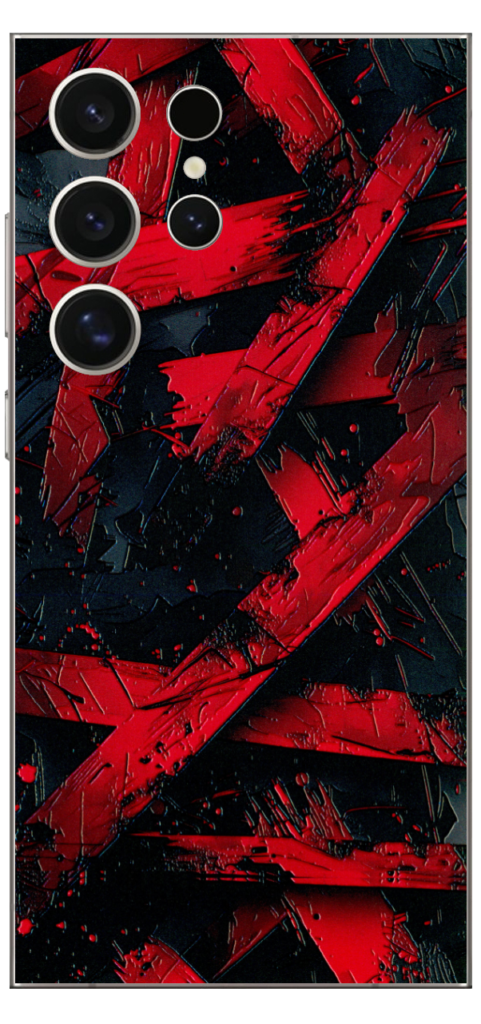 Red And Black Strips Skin For For Samsung S24 Ultra