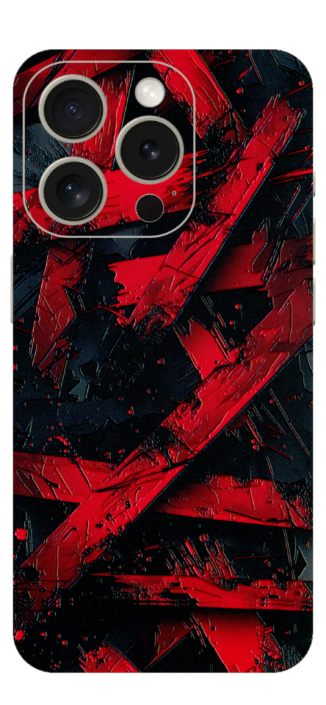 Red And Black Strips Skin For IPhone 15 Pro Max