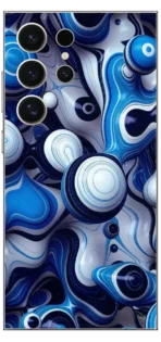 White And Blue Abstract Skin For Samsung S24 Ultra