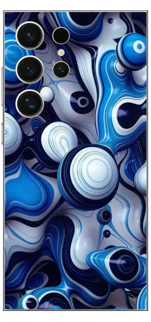 White And Blue Abstract Skin For Samsung S24 Ultra
