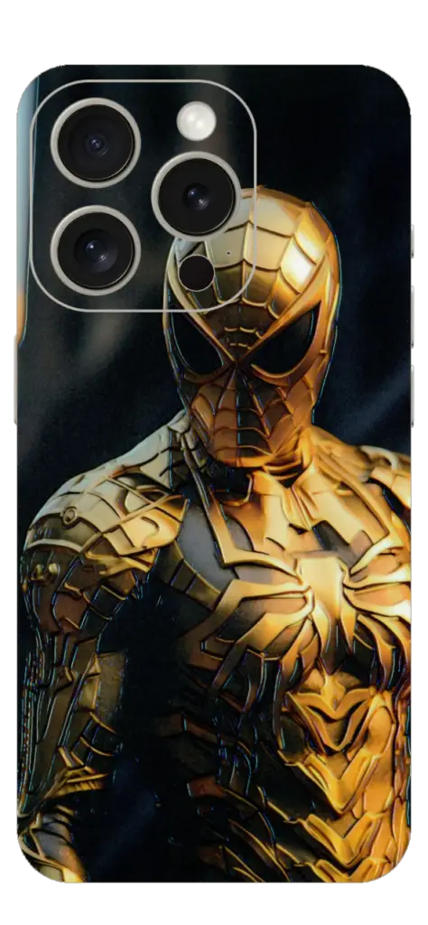 Yellow Spiderman Skin For IPhone 15 Pro Max
