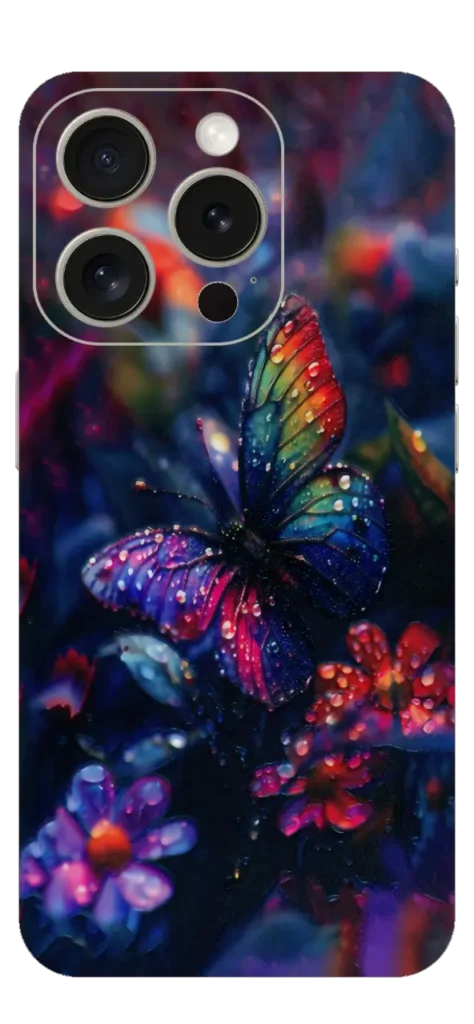 Colourful Butterfly Mobile Skin For IPhone 15 Pro Max