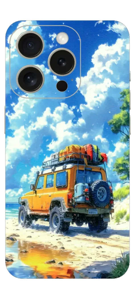 Yellow Jeep Mobile Skin For IPhone 15 Pro Max