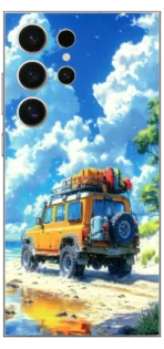 Yellow Jeep Mobile Skin For Samsung S24 Ultra
